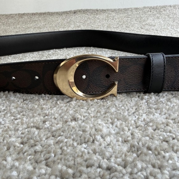 Coach Other - Coach Belt Mens Size XL Brown Black Leather C Buckle Dress Casual